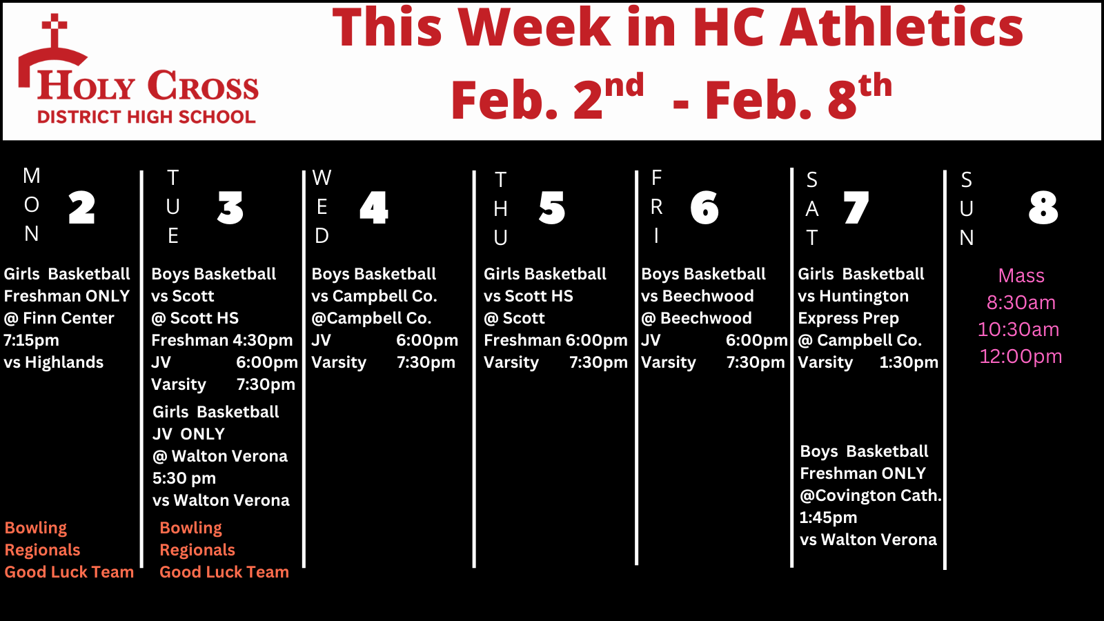 Hc Weekly Athletics Schedule 45