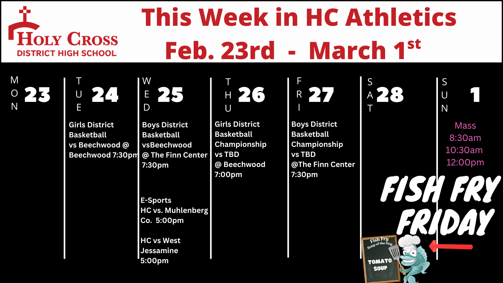 Hc Weekly Athletics Schedule 46
