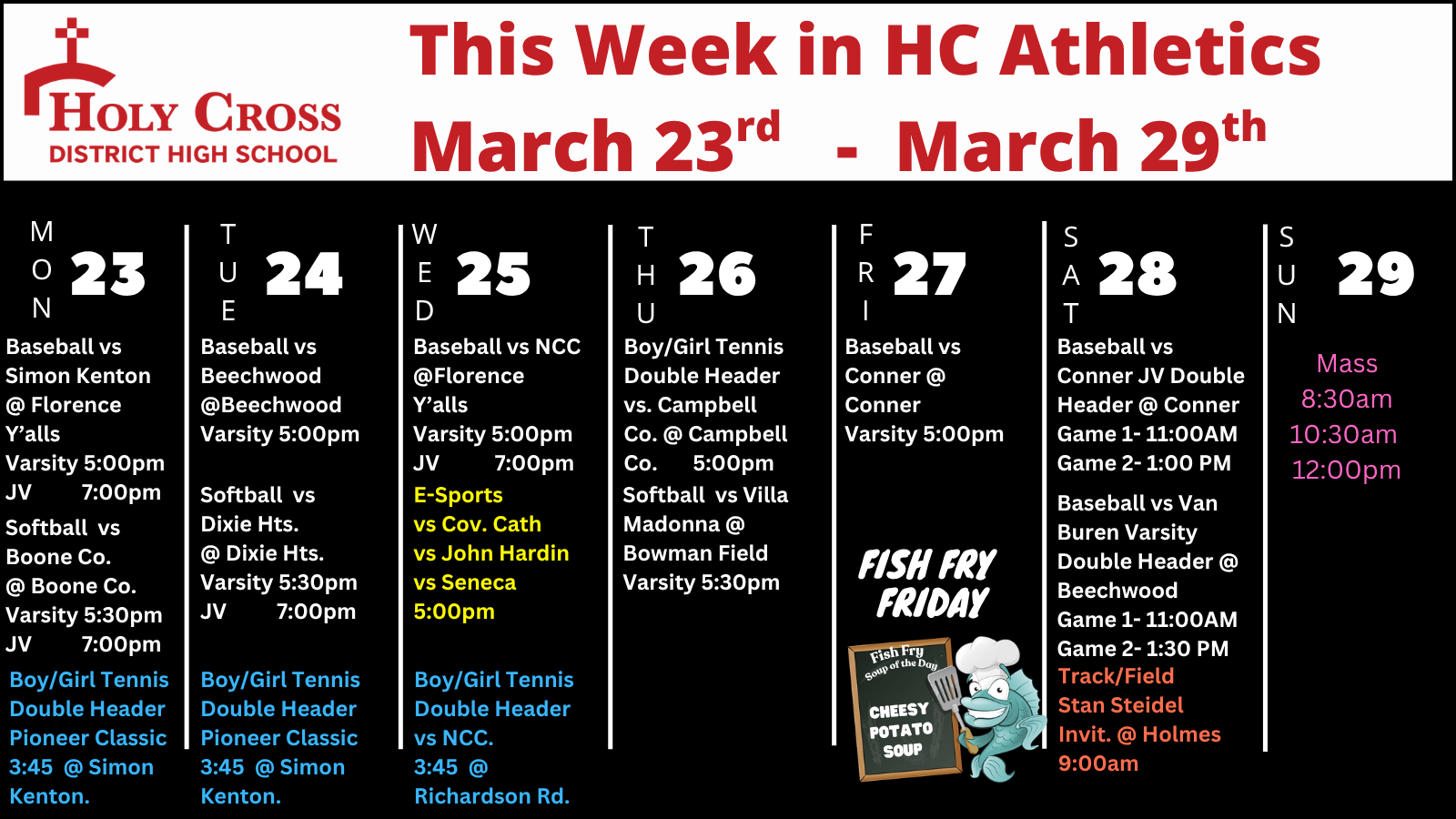 Hc Weekly Athletics Schedule 47