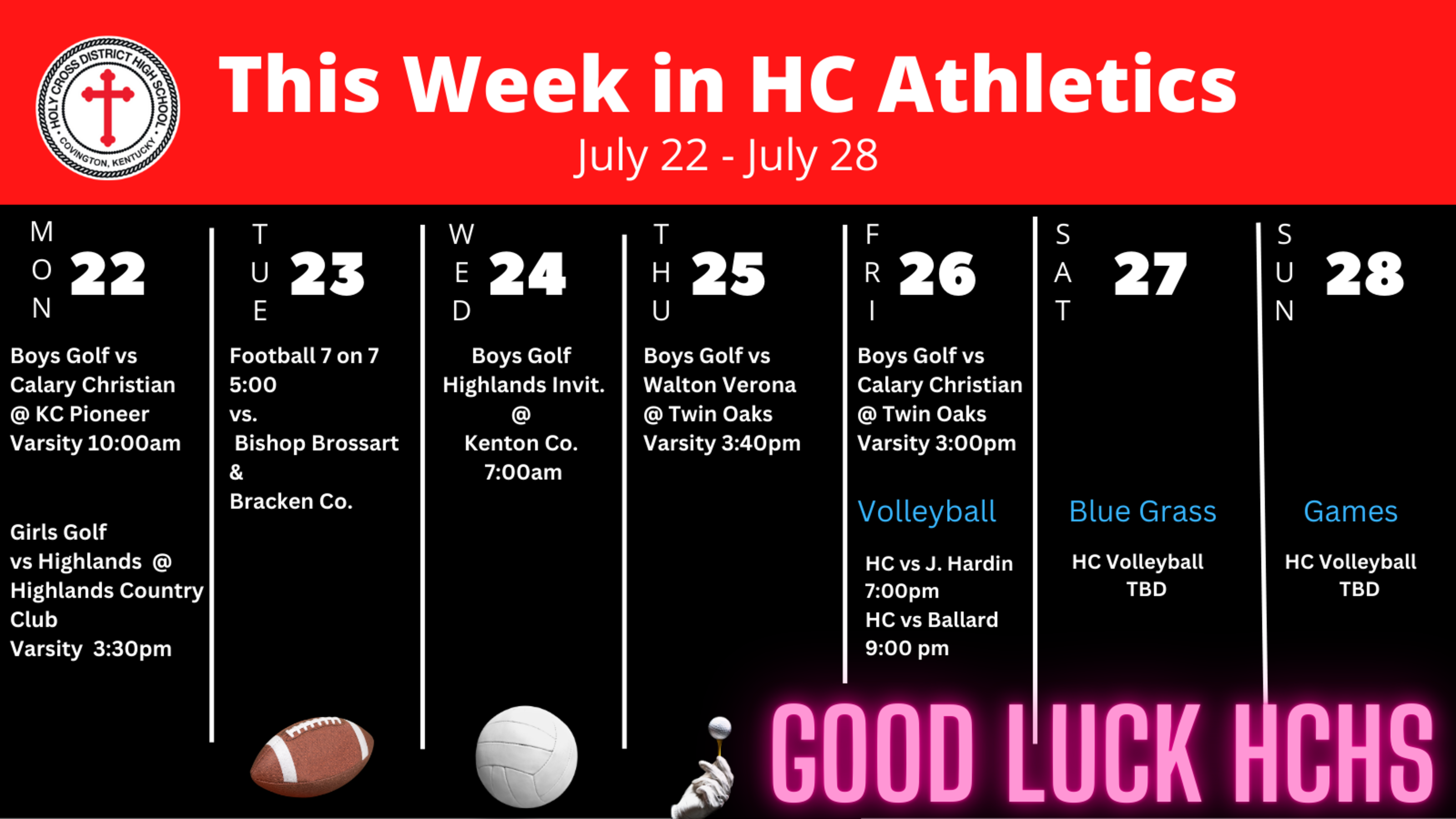 Hc Weekly Athletics Schedule 6