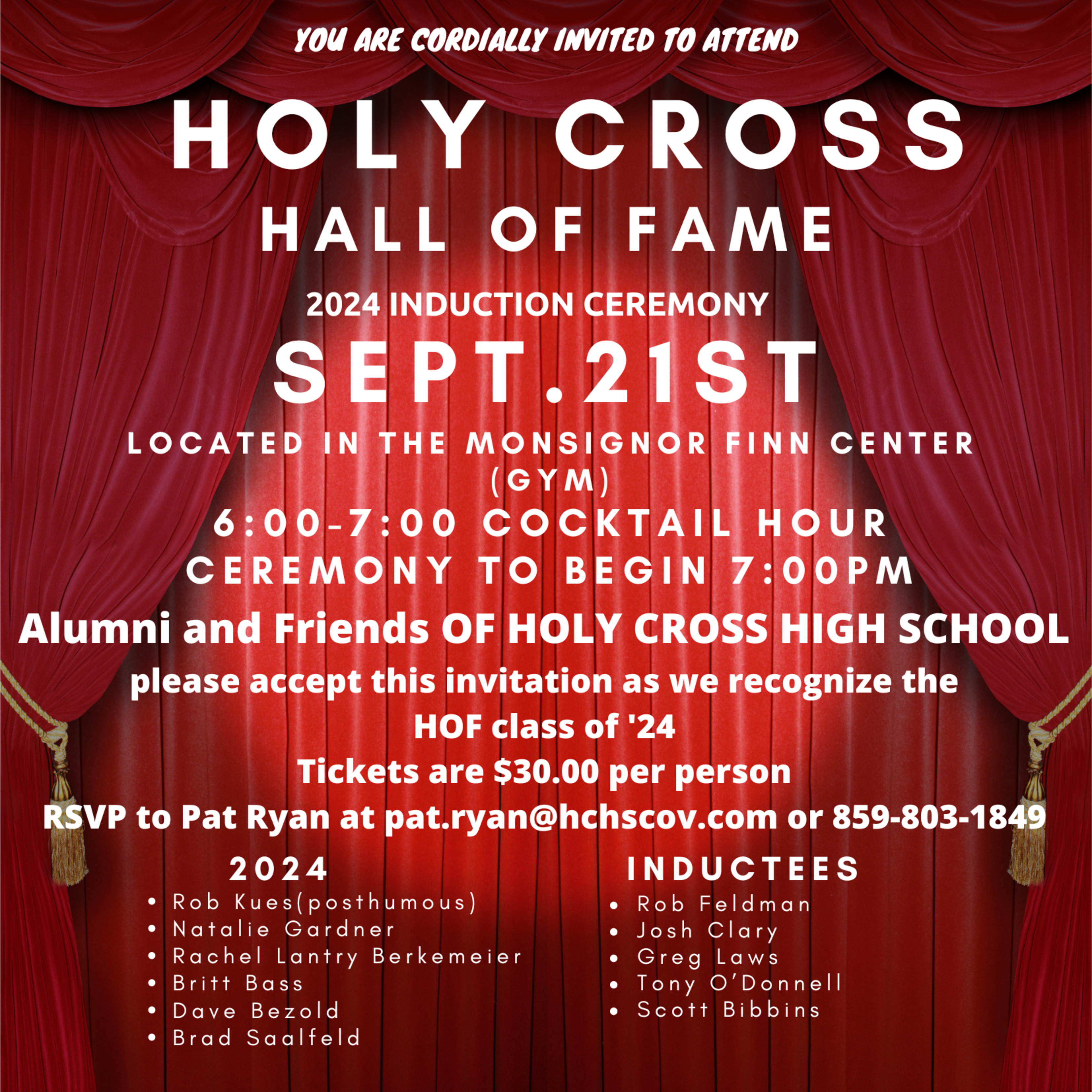 Holy Cross Hall Of Fame Invitation 1